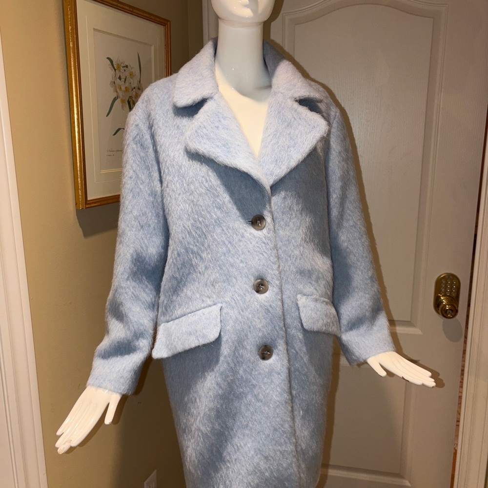 Elegant Sky Blue Teddy Jacket